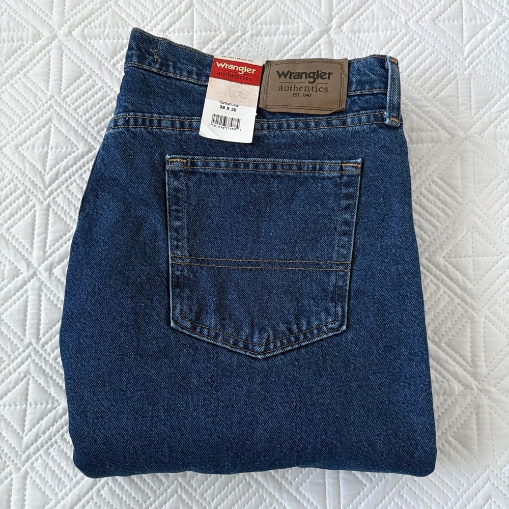 Wrangler Authentic Men’s Fleece Line Demin Jeans 38x30 Winter Warmth Outdoors